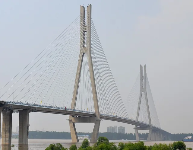 The Yangtze river bridge at Anqing in Anhui province